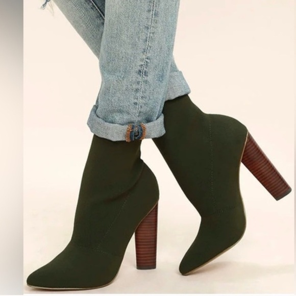 Steve Madden Capitol Olive Knit Mid-Calf High Heel Boots - Picture 8 of 8